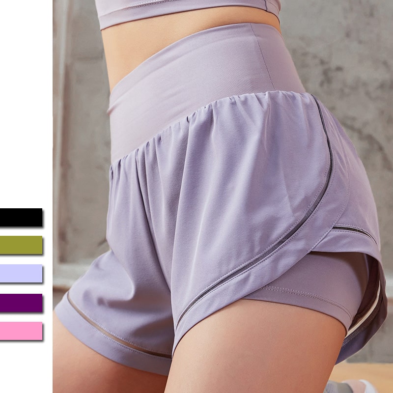 Short de sport de yoga tissé lâche pour femme