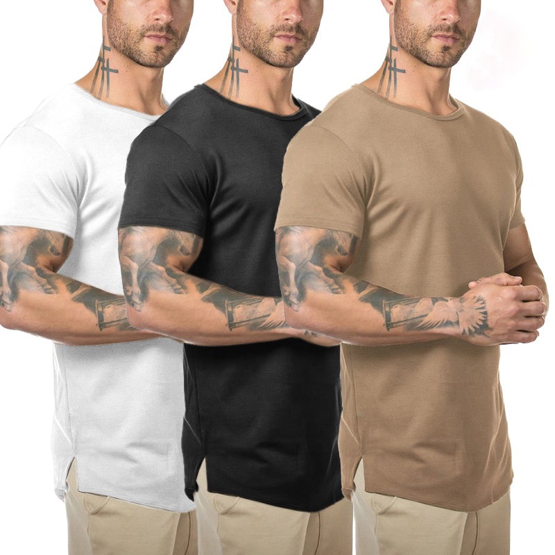 T-shirt musculaire en spandex pour hommes Vêtements de fitness