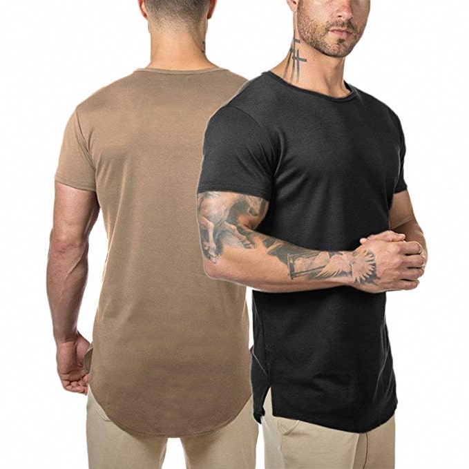 T-shirt musculaire en spandex pour hommes Vêtements de fitness