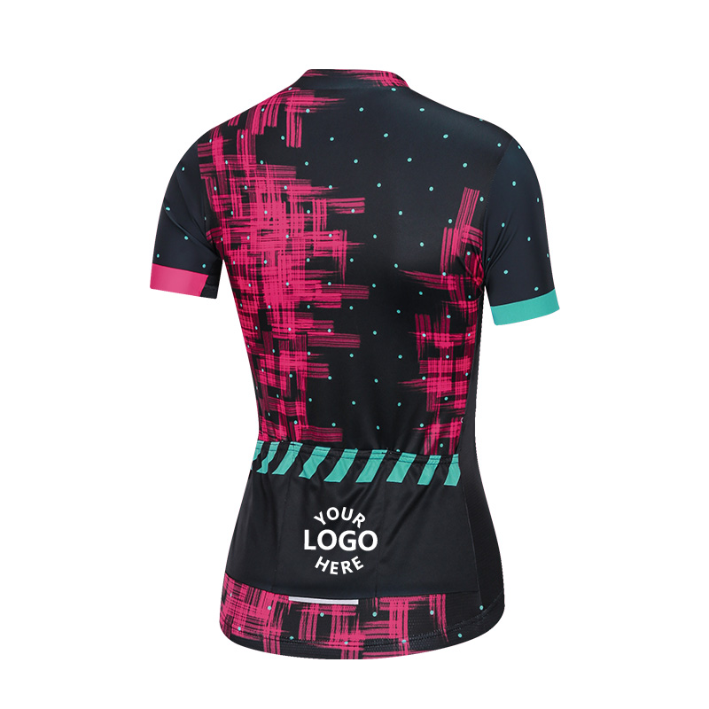 Maillot de cyclisme à manches courtes imprimé pour femme